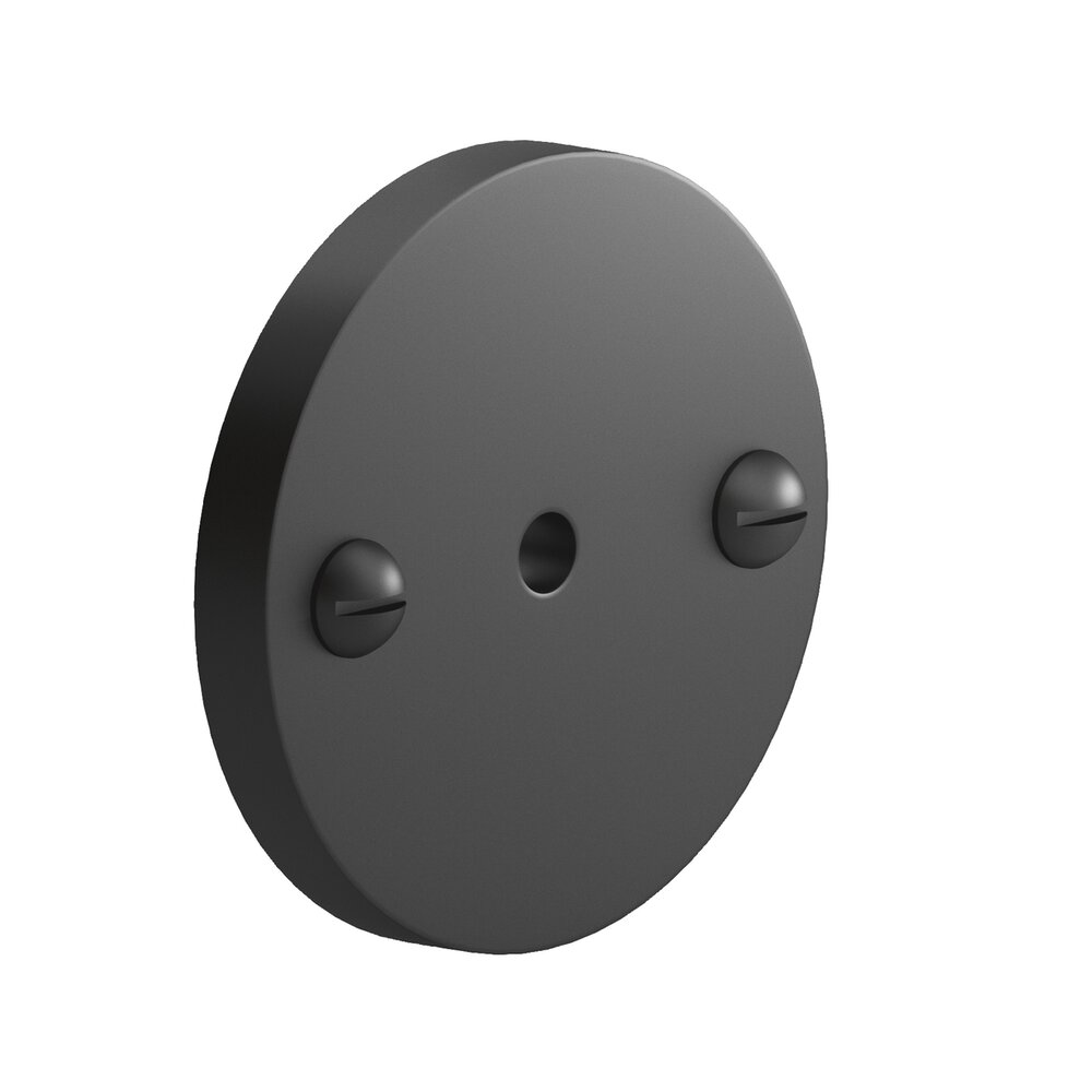 1.75" Diameter Round Backplate With Exposed Finished Screws In Matte Graphite