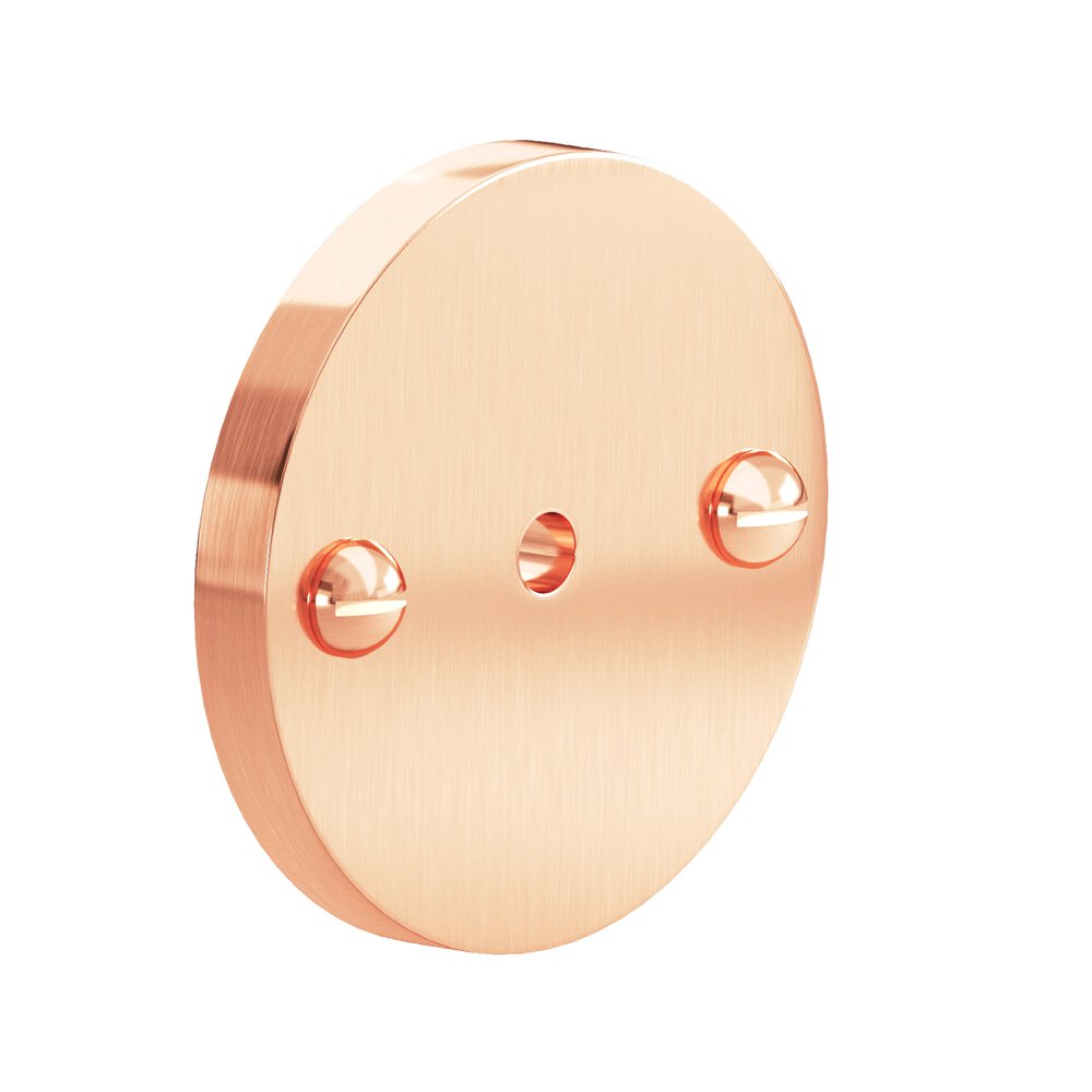 1.75" Diameter Round Backplate With Exposed Finished Screws In Satin Copper