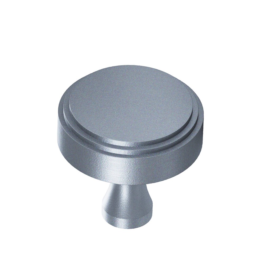 1" Diameter Round Stepped Cabinet Knob With Flared Post In Frost Chrome™