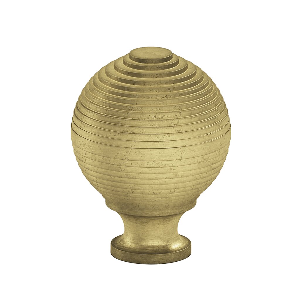 1 1/4" Beehive Cabinet Knob Hand Finished in Distressed Antique Brass