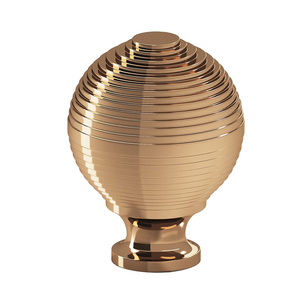1 1/2" Beehive Cabinet Knob Hand Finished in Polished Bronze