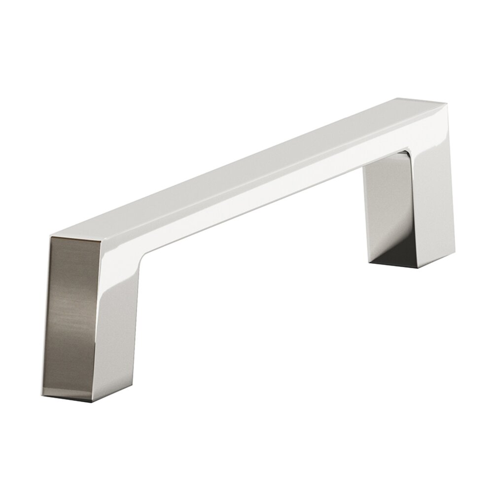 3 1/2" Centers Cabinet Pull Hand Finished in Polished Nickel