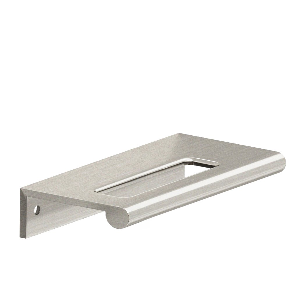 1.5" Centers 2" Overall Edge Pull With Fully-Rounded Lip And Center Coutout In Satin Nickel