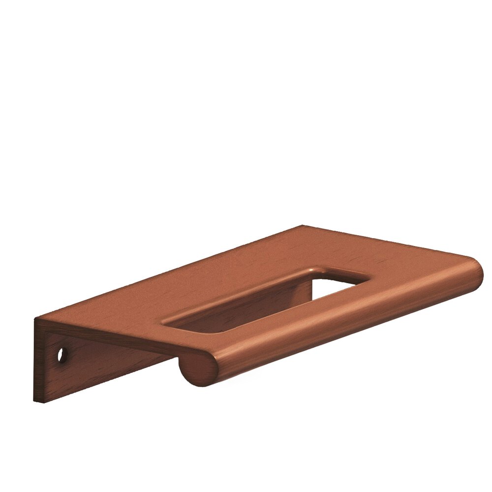 1.5" Centers 2" Overall Edge Pull With Fully-Rounded Lip And Center Coutout In Matte Antique Copper