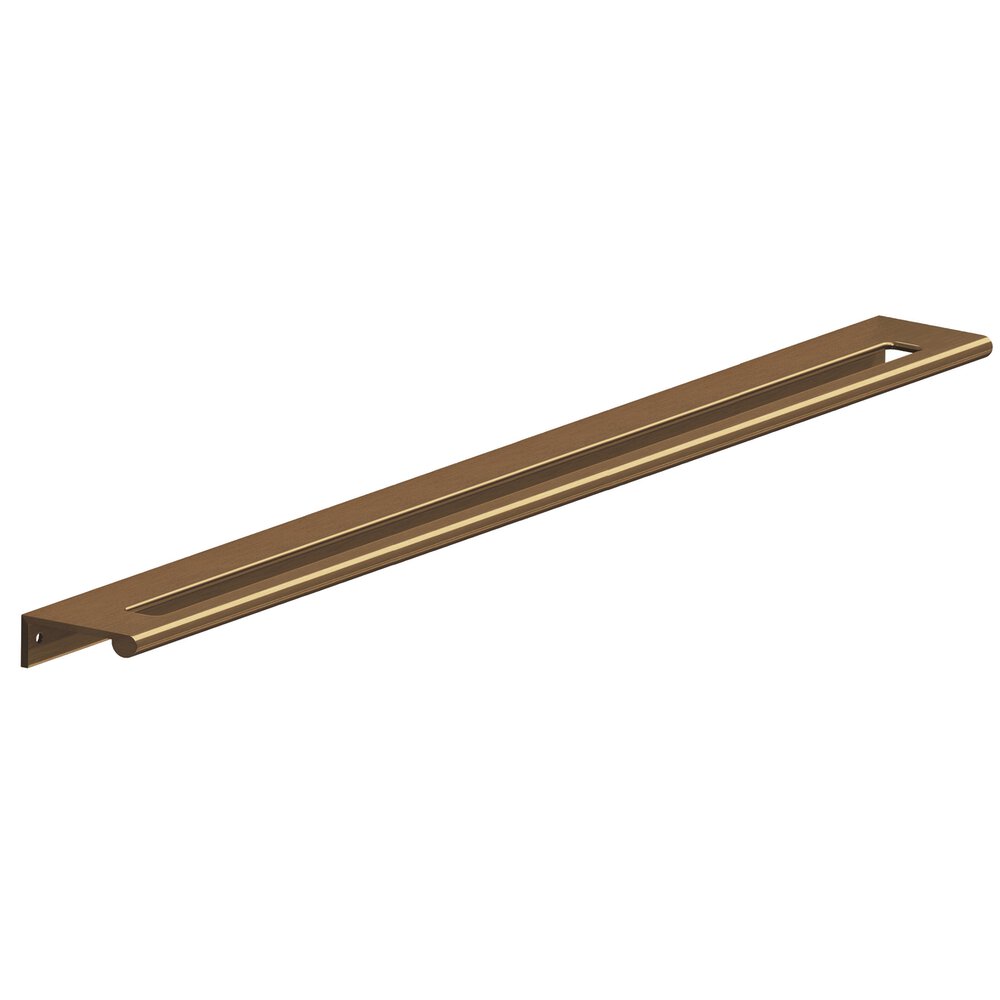 16" Centers 18" Overall Edge Pull With Fully-Rounded Lip And Center Coutout In Light Statuary Bronze