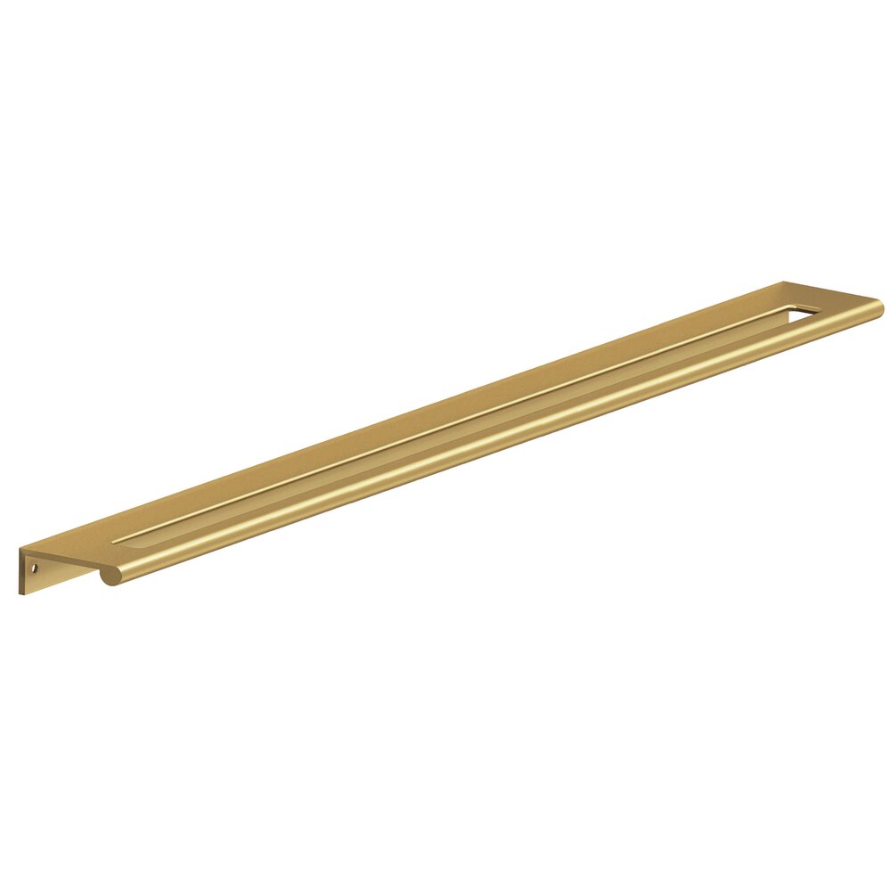 16" Centers 18" Overall Edge Pull With Fully-Rounded Lip And Center Coutout In Satin Brass