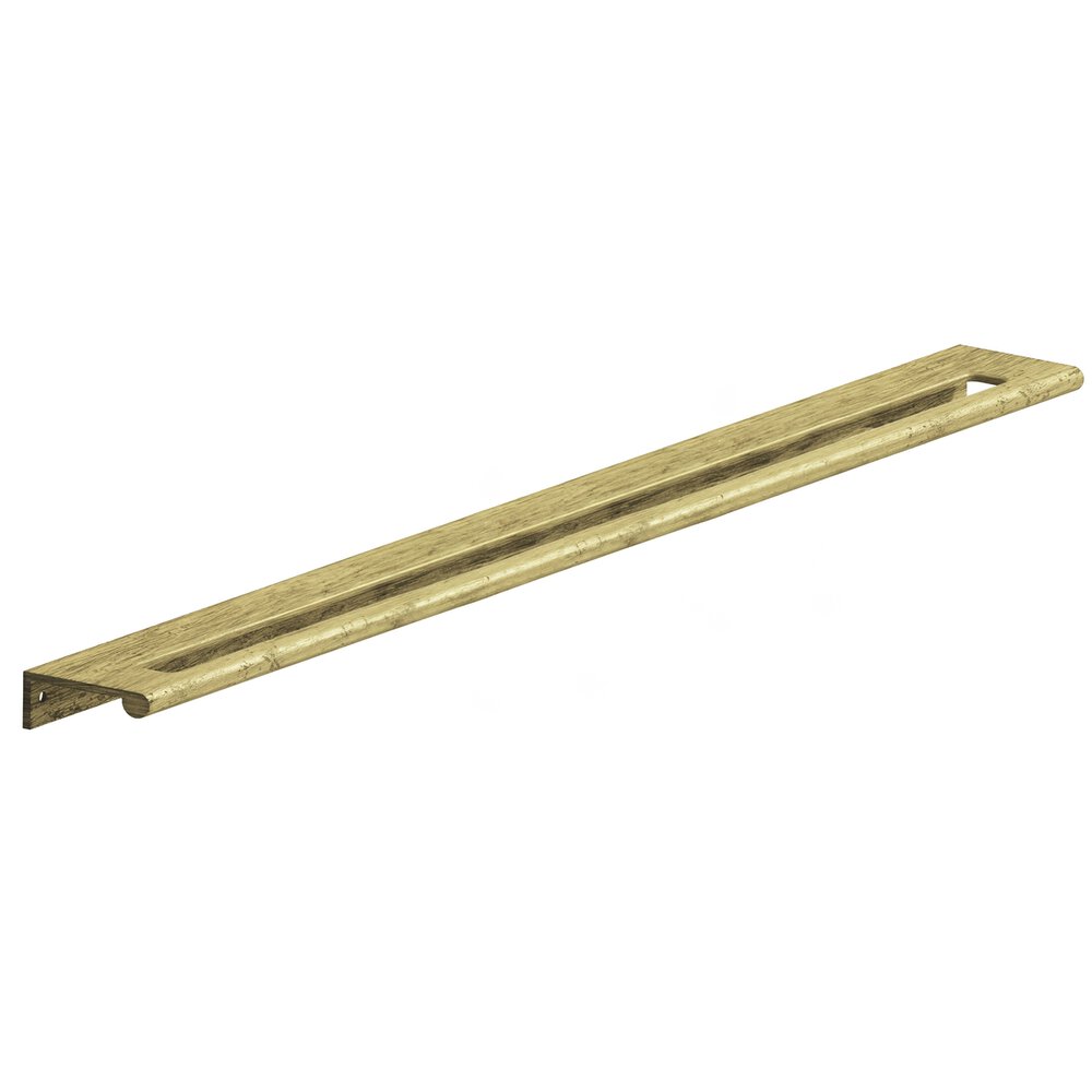 16" Centers 18" Overall Edge Pull With Fully-Rounded Lip And Center Coutout In Distressed Antique Brass