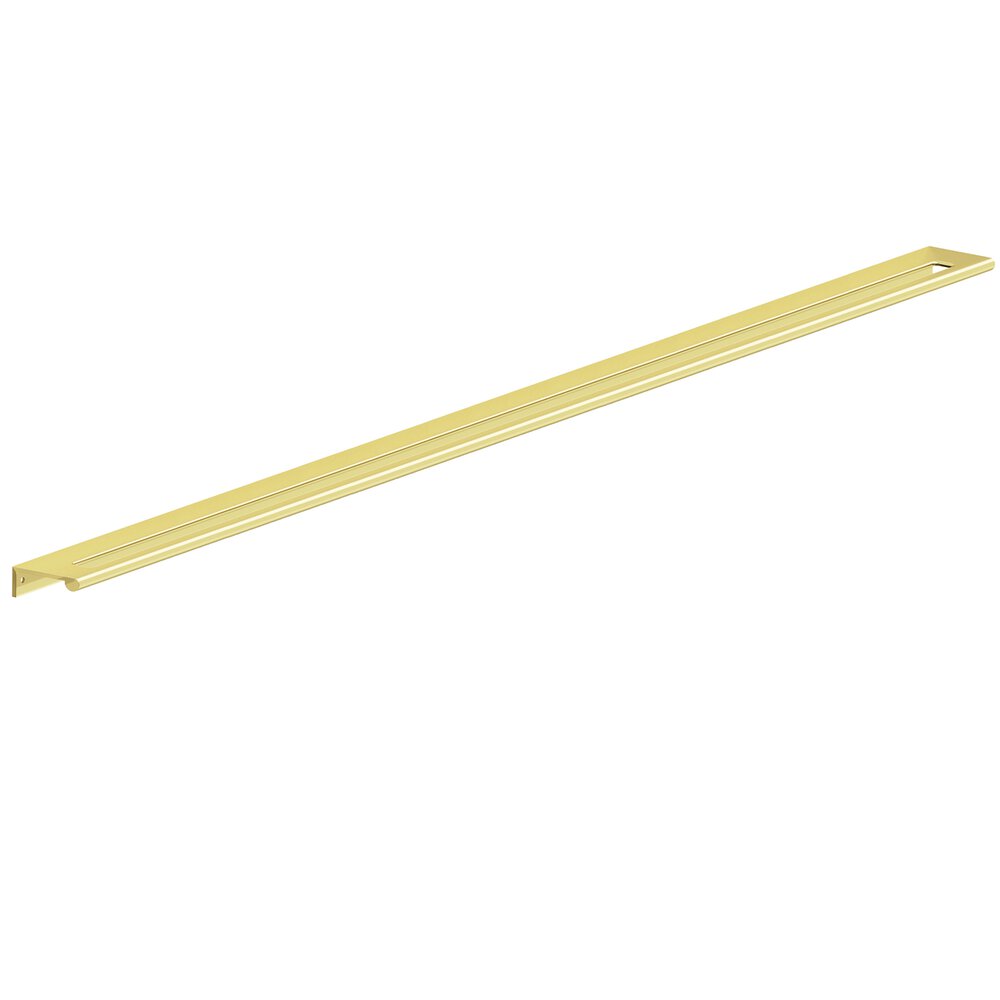 28" Centers 30" Overall Edge Pull With Fully-Rounded Lip And Center Coutout In Polished Brass