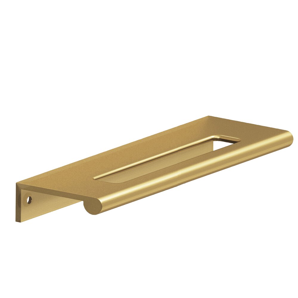 3" Centers 4" Overall Edge Pull With Fully-Rounded Lip And Center Coutout In Satin Brass