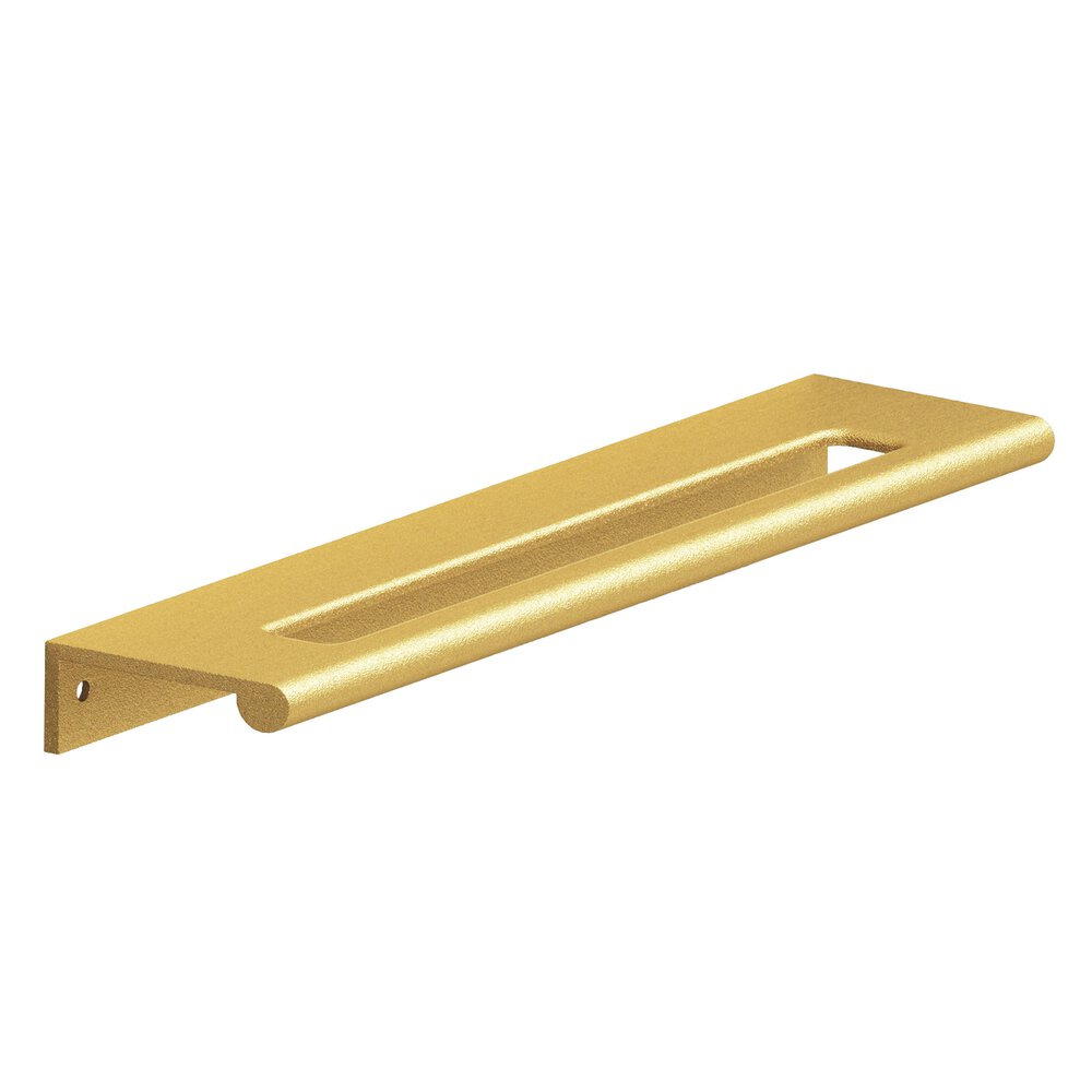 6" Centers Edge Pull With Fully-Rounded Lip And Center Coutout In Frost Brass