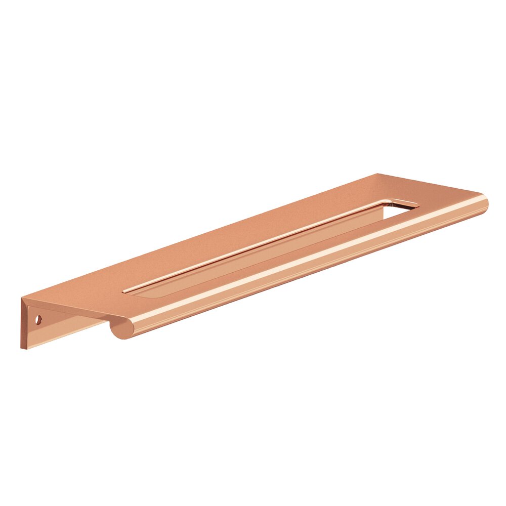 6" Centers Edge Pull With Fully-Rounded Lip And Center Coutout In Polished Copper