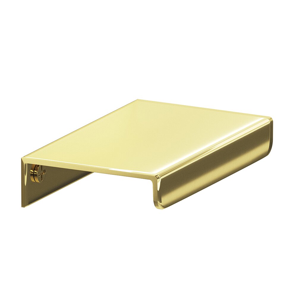 2 1/2" Long Over The Drawer Edge Pull in Polished Brass