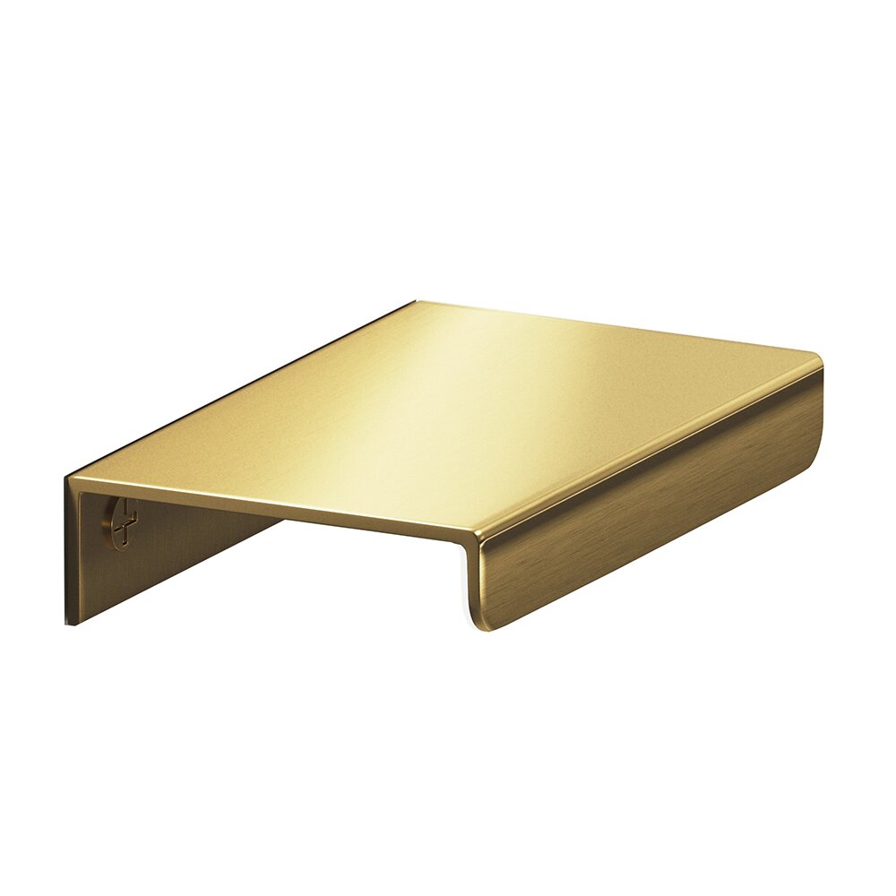 2 1/2" Long Over The Drawer Edge Pull in Unlacquered Satin Brass