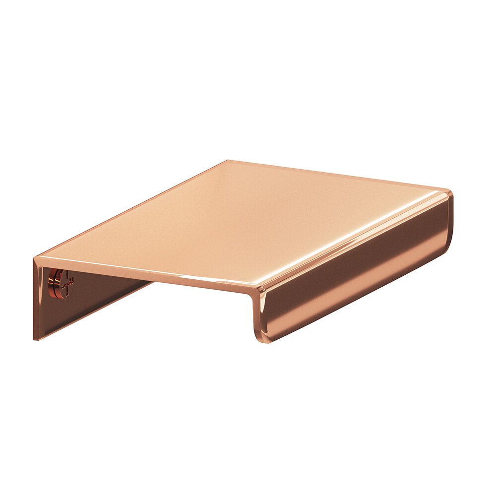 2 1/2" Long Over The Drawer Edge Pull in Polished Copper