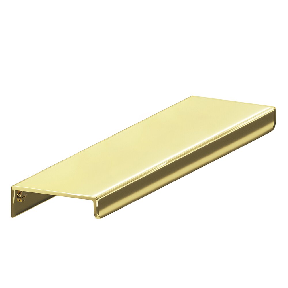 6" Long Top Mount Edge Pull in Polished Brass Unlacquered