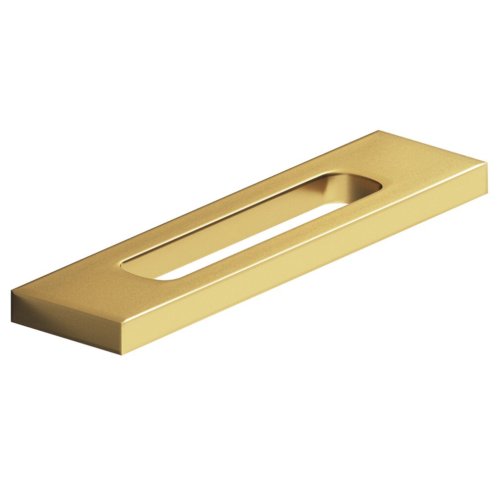 4" Centers Centered Relief Pull in Unlacquered Satin Brass