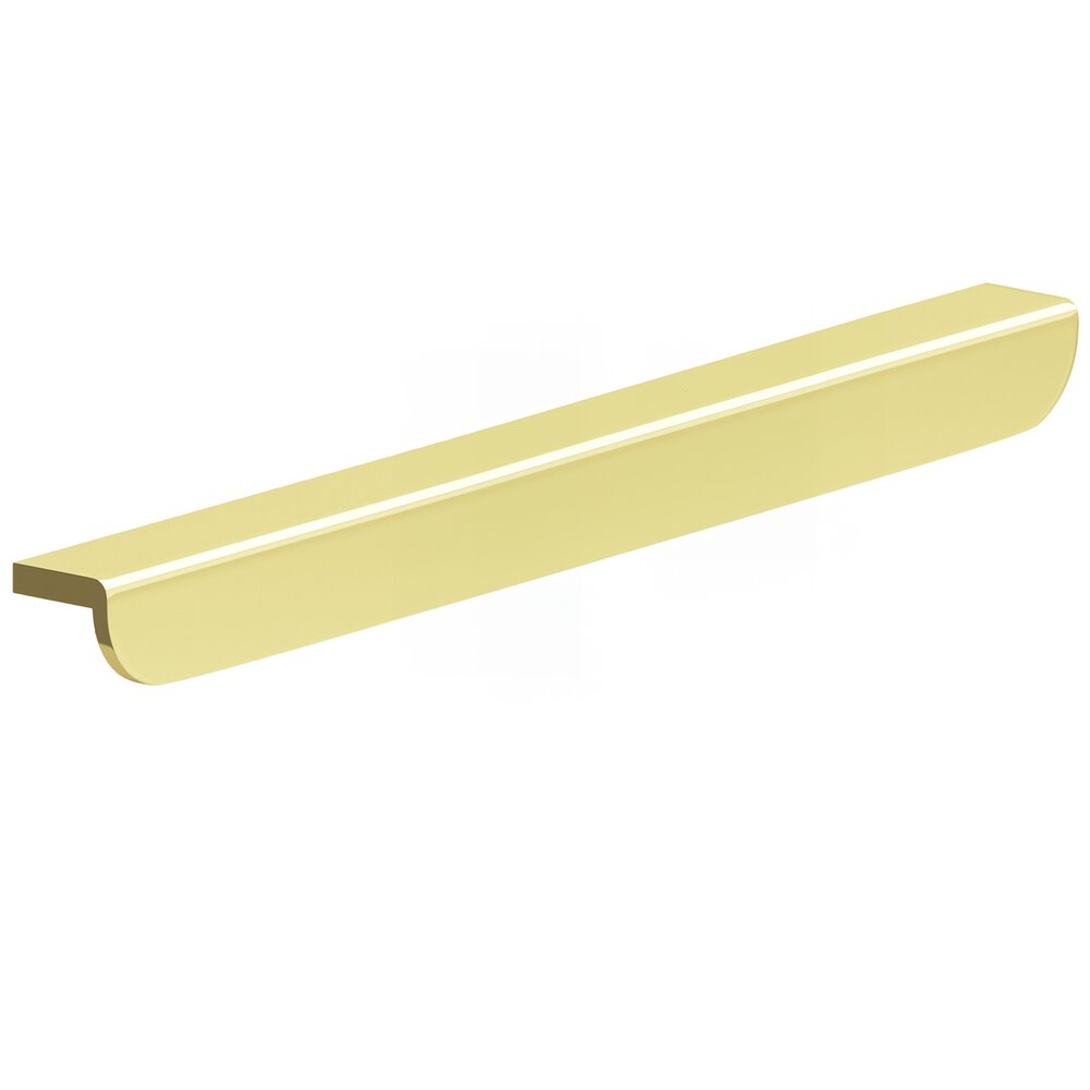 12" Centers 14" Overall L-Shaped Edge Pull With Rounded Ends In Polished Brass