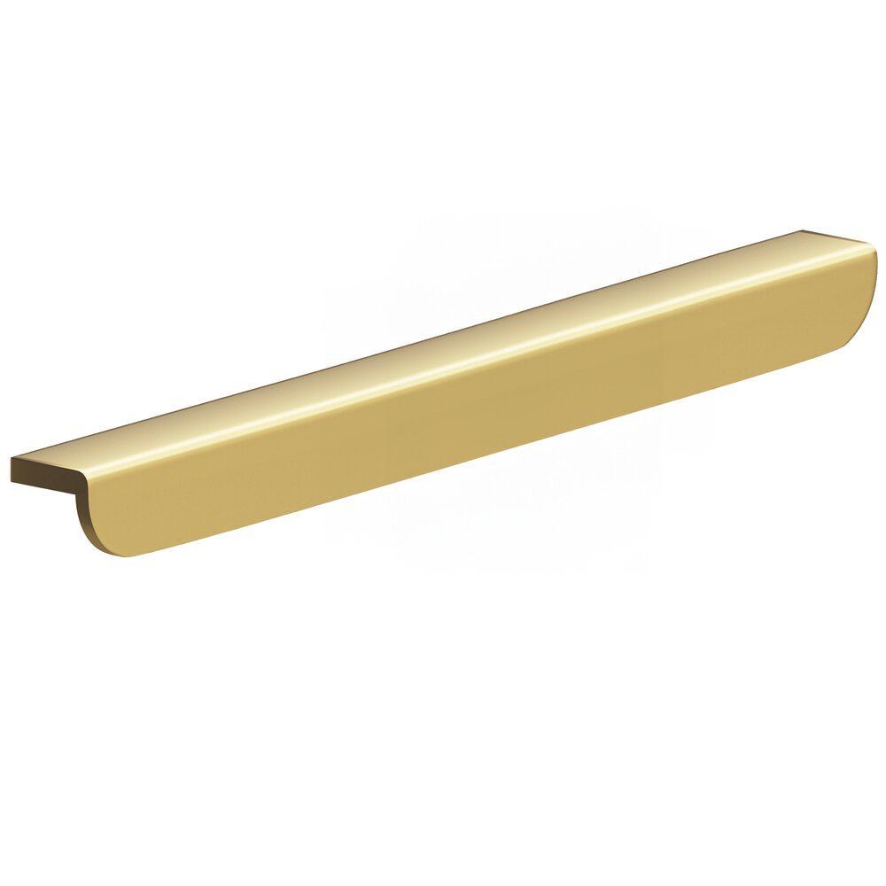 12" Centers 14" Overall L-Shaped Edge Pull With Rounded Ends In Unlacquered Satin Brass