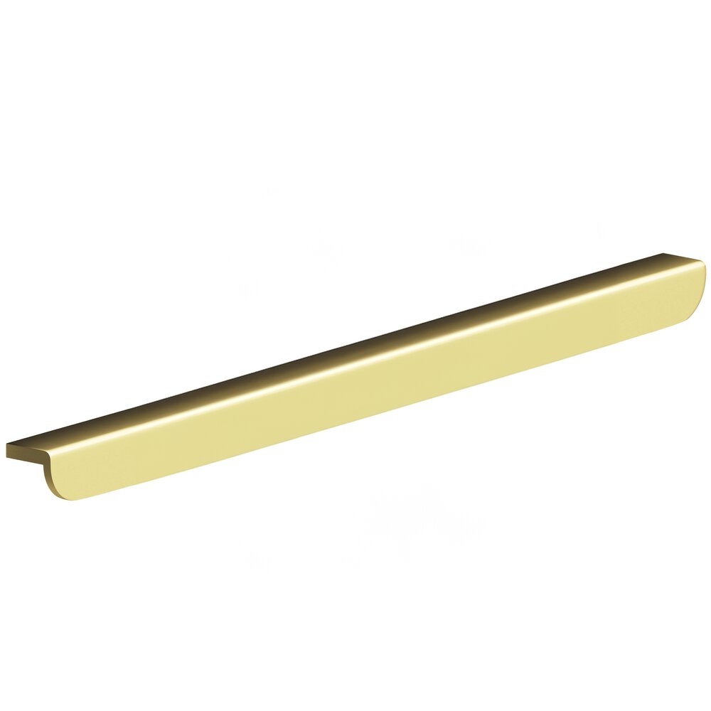 16" Centers 18" Overall L-Shaped Edge Pull With Rounded Ends In Matte Satin Brass