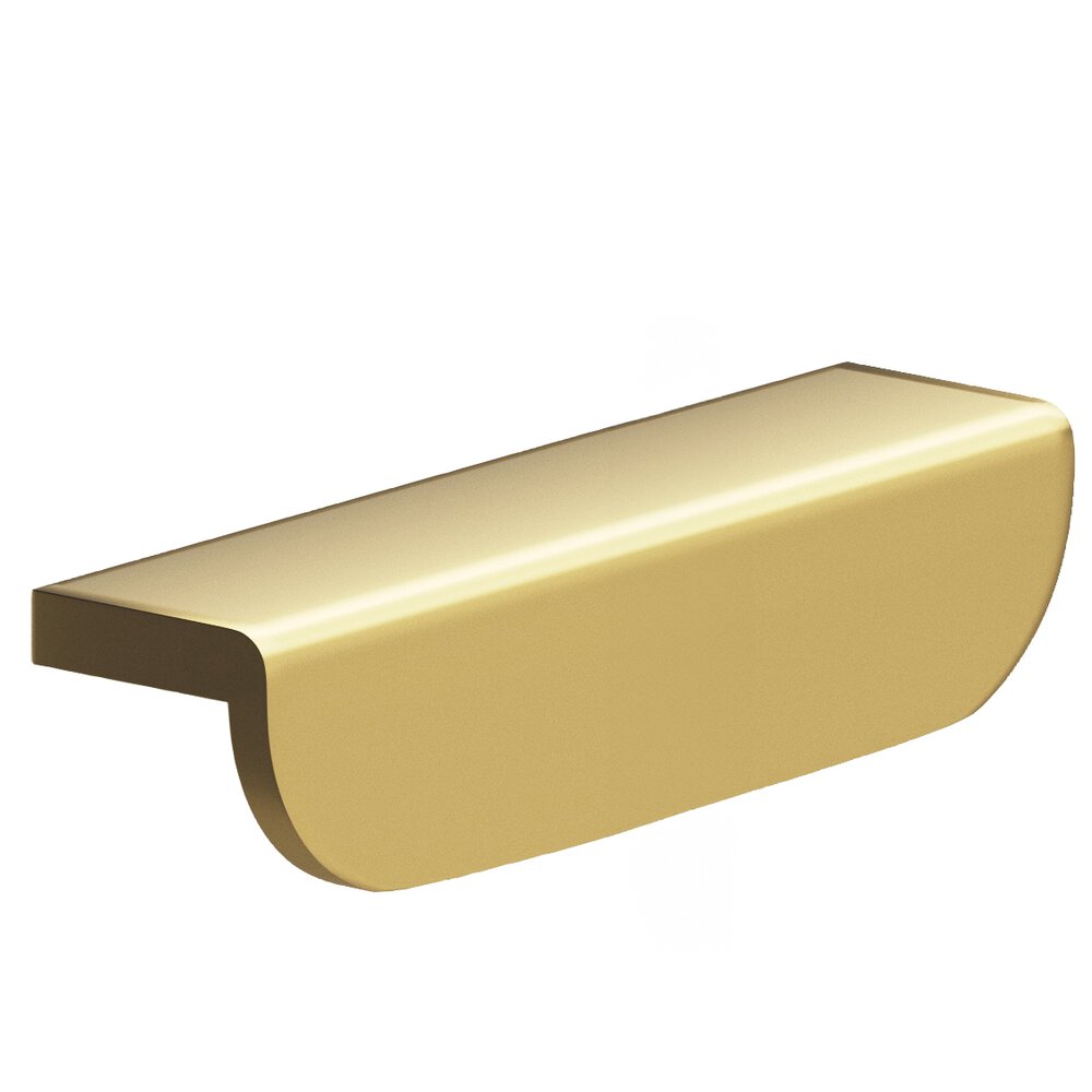 3" Centers 4" Overall L-Shaped Edge Pull With Rounded Ends In Satin Brass