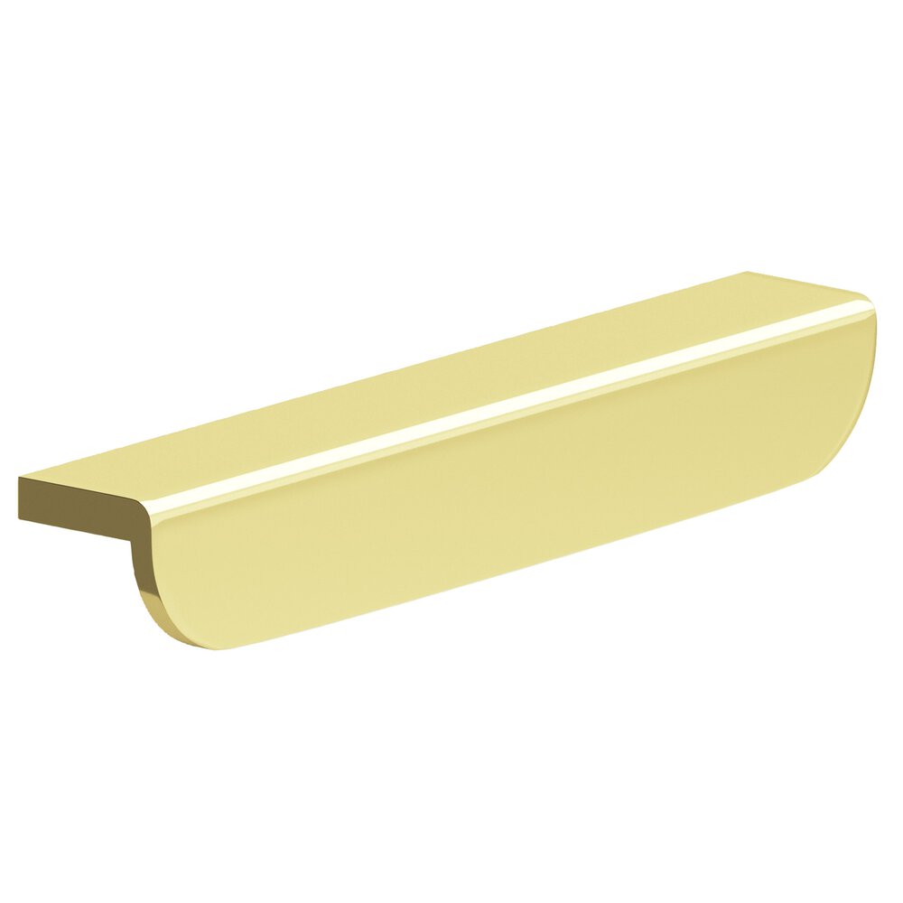 5" Centers 6" Overall L-Shaped Edge Pull With Rounded Ends In Polished Brass