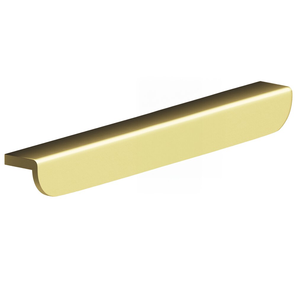 8" Centers 10" Overall L-Shaped Edge Pull With Rounded Ends In Matte Satin Brass