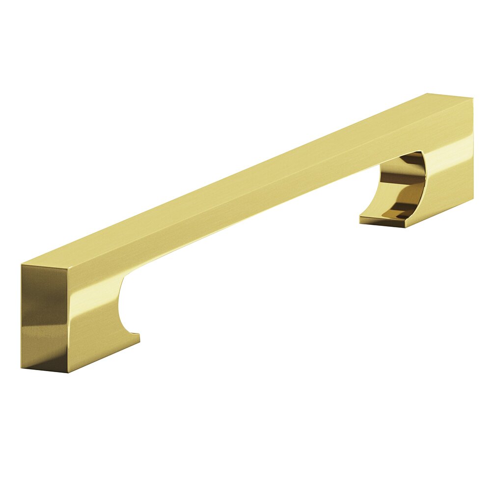 6" Centers Cabinet Pull Hand Finished in Unlacquered Polished Brass