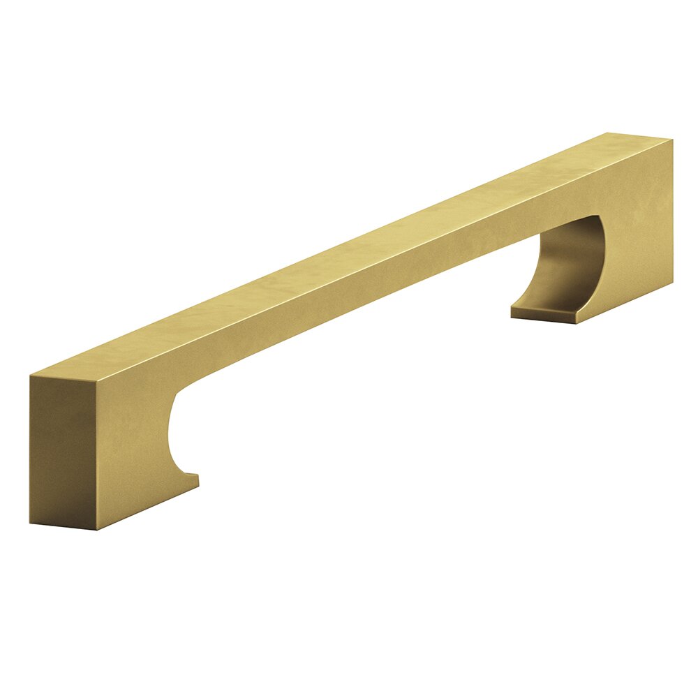 6" Centers Cabinet Pull Hand Finished in Matte Satin Brass