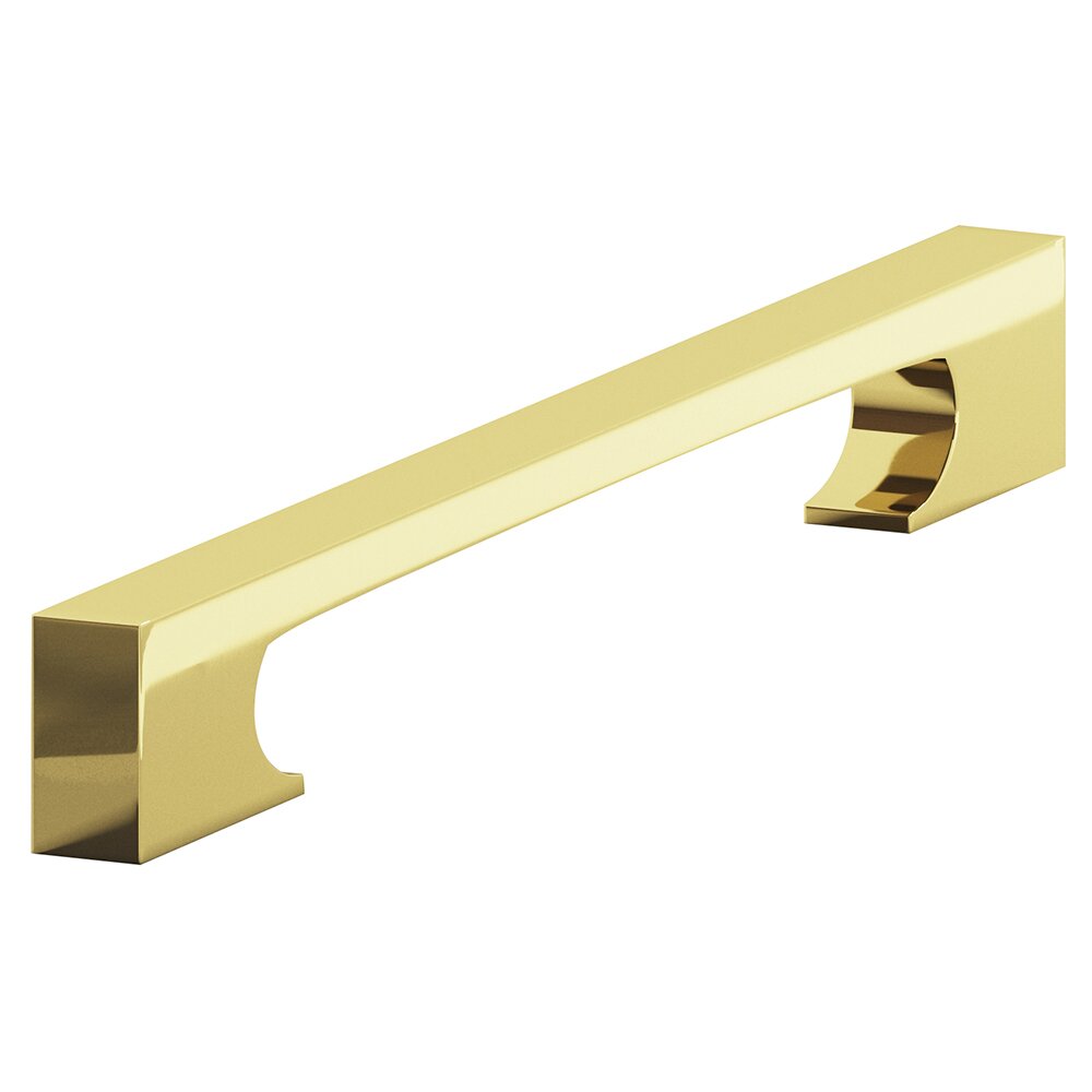 8" Centers Cabinet Pull Hand Finished in Polished Brass