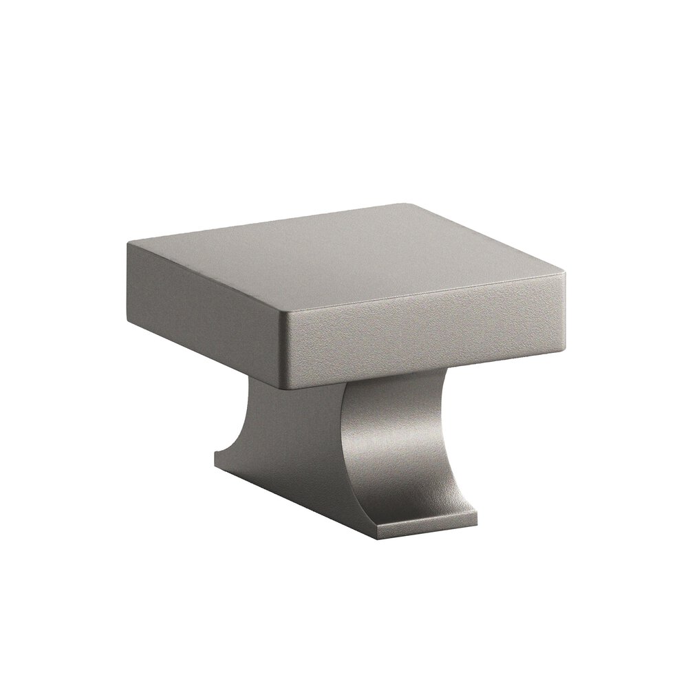 1.5" Square Cabinet Knob With Rectangular Flared Post In Frost Nickel™