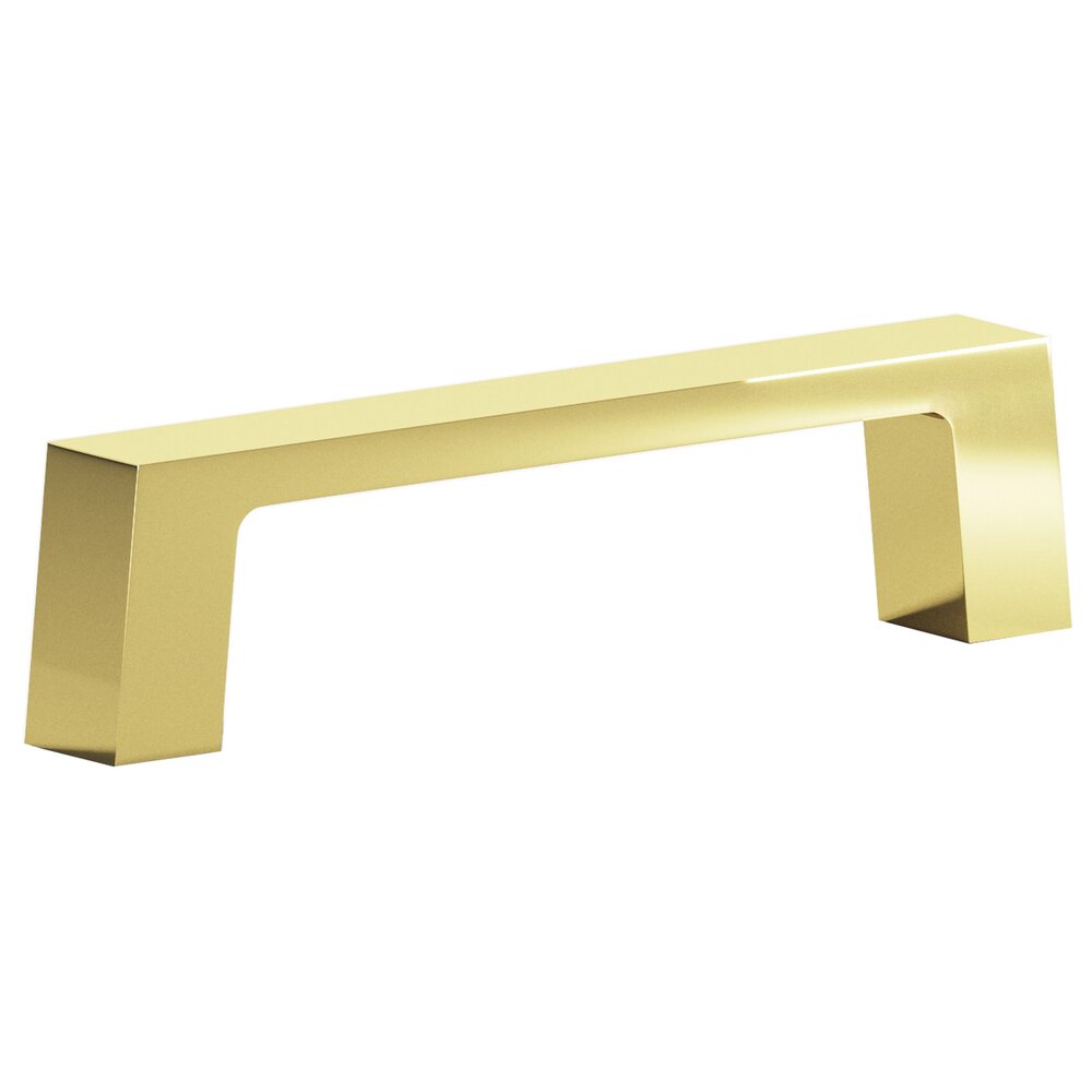 3" Centers Rectangular Pull in Polished Brass