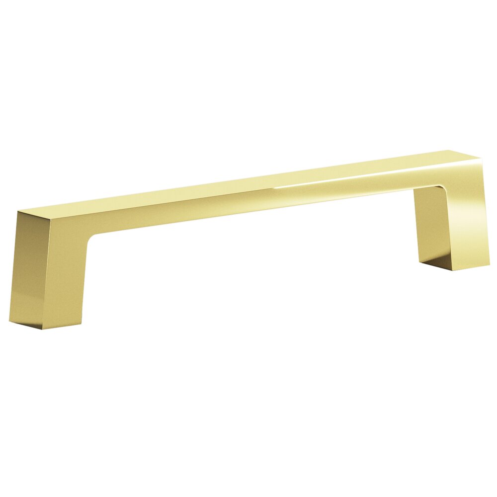 4" Centers Rectangular Pull in Polished Brass