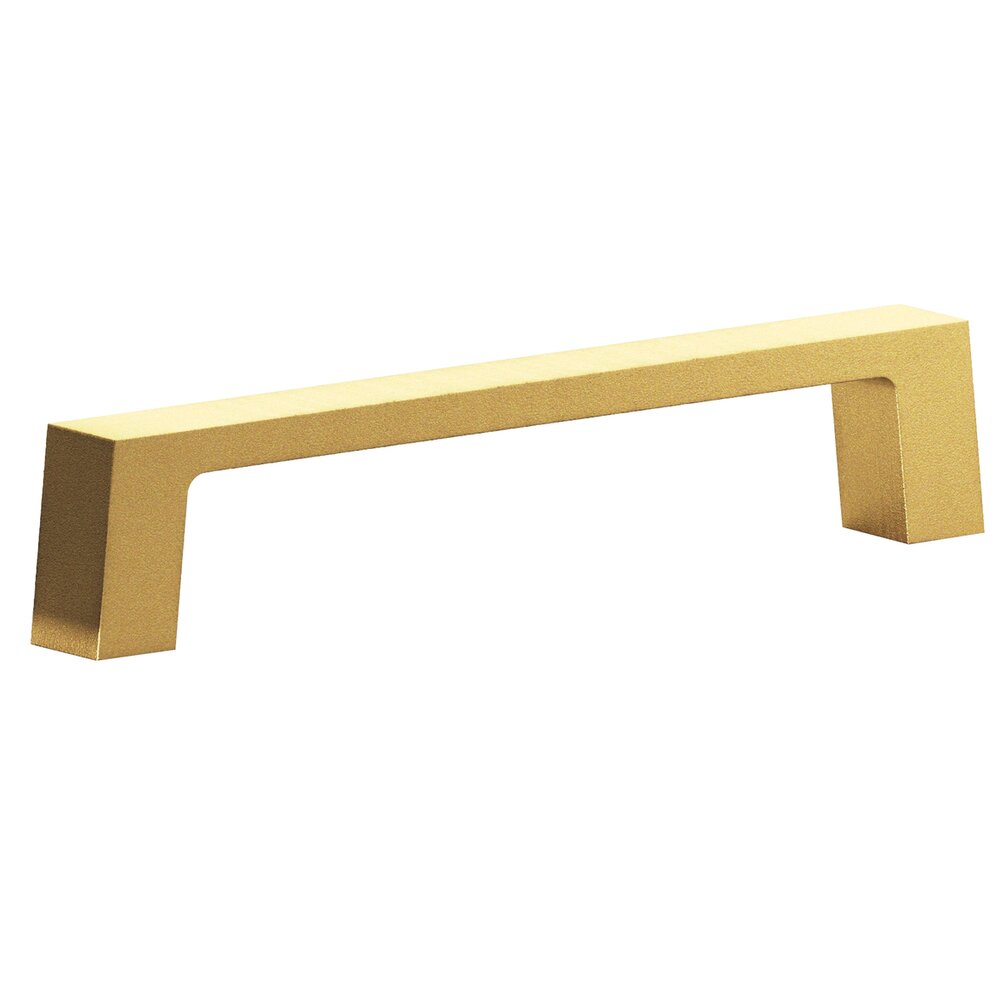 4" Centers Rectangular Pull in Frost Brass
