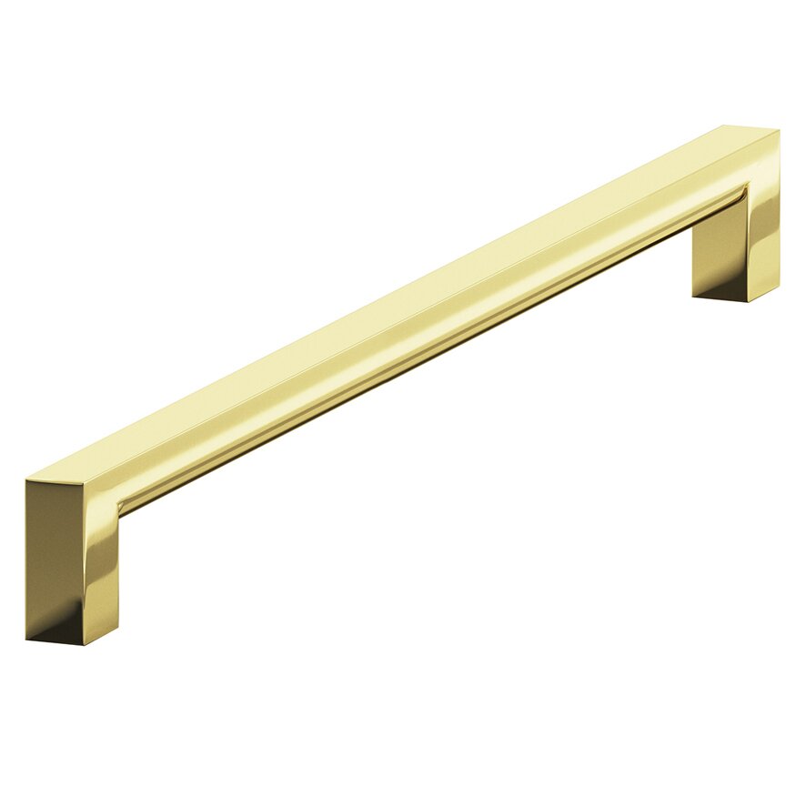10" Centers Cabinet Pull Hand Finished in Polished Brass