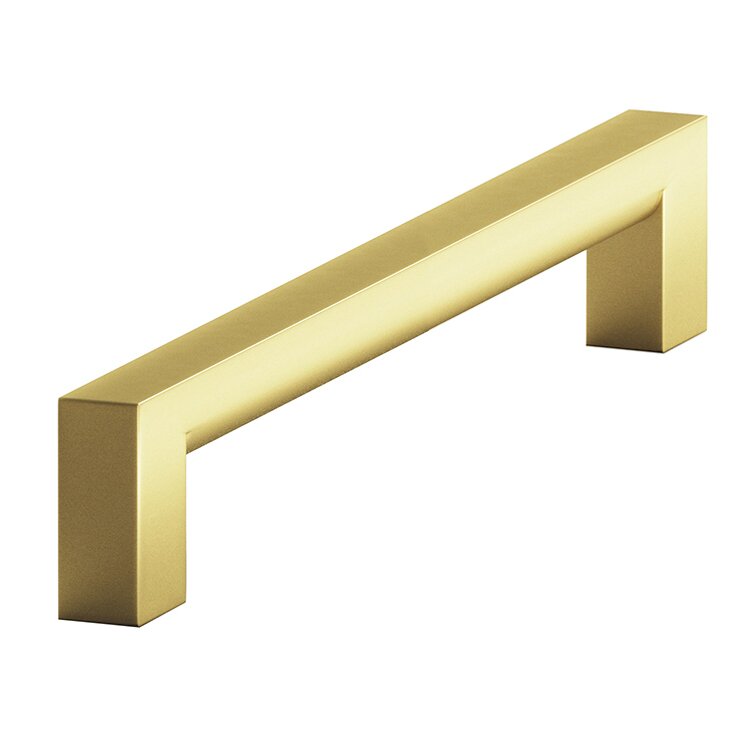4" Centers Cabinet Pull Hand Finished in Matte Satin Brass