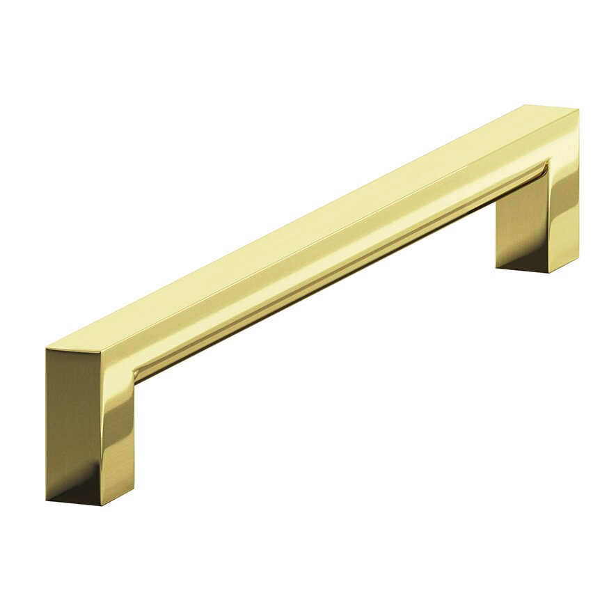 5" Centers Cabinet Pull Hand Finished in Unlacquered Polished Brass