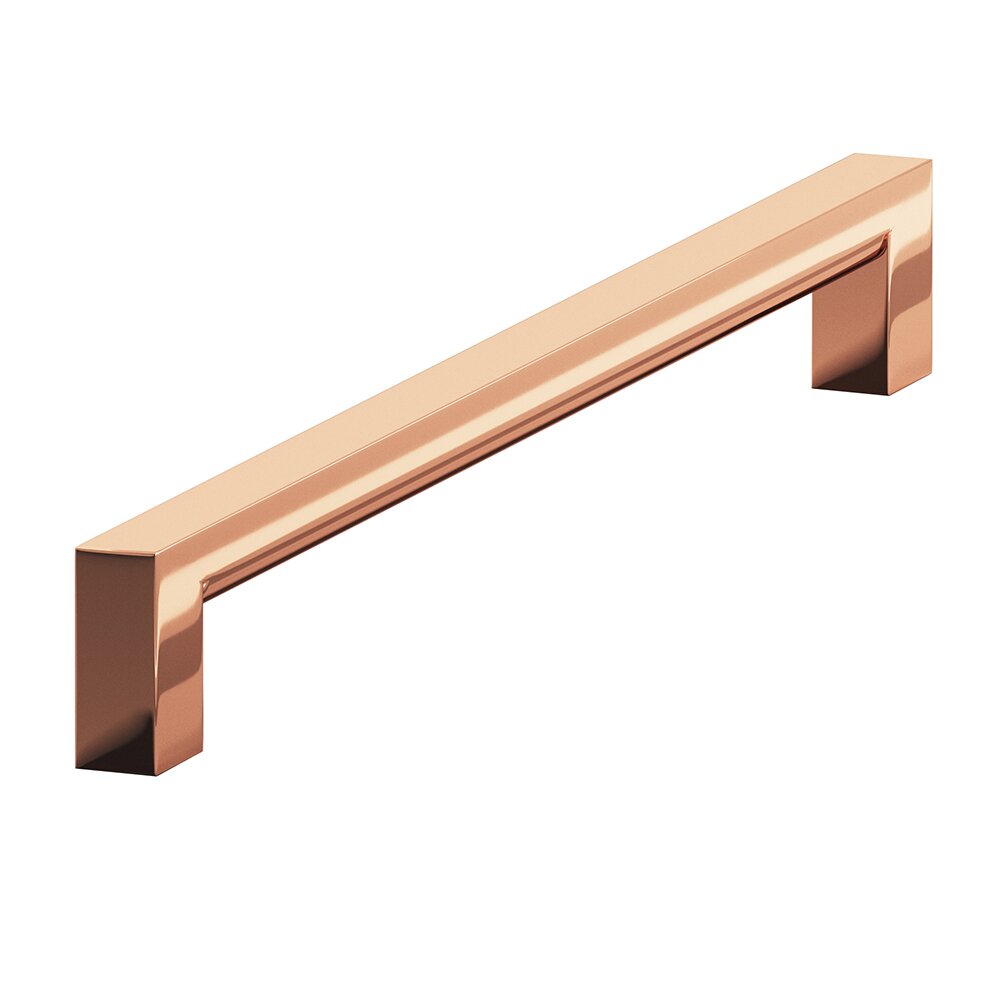 6" Centers Rectangular Pull in Polished Copper