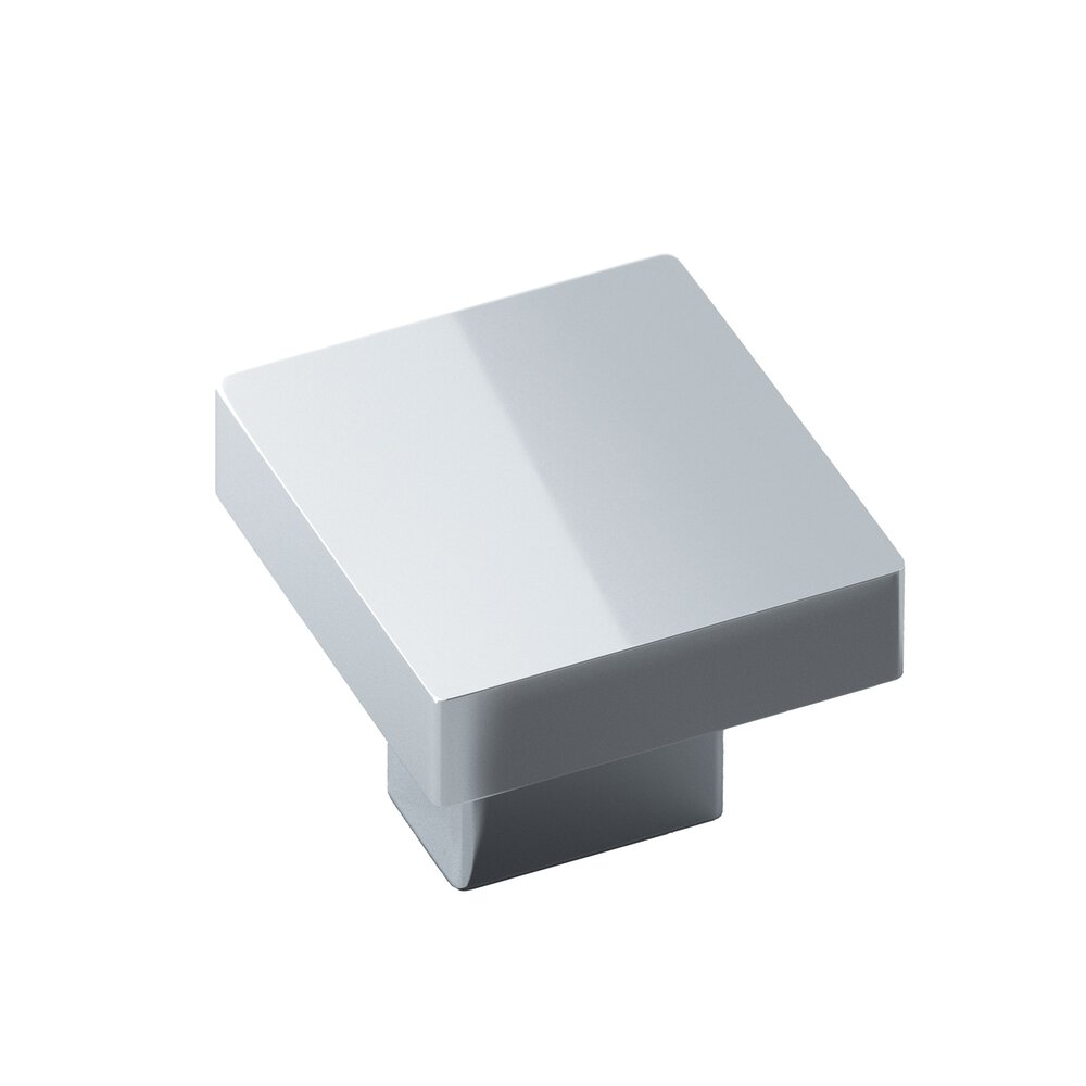 1.5" Square Cabinet Knob With Rectangular Post In Polished Chrome