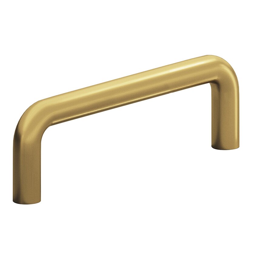 4" Centers Wire Pull in Unlacquered Satin Brass