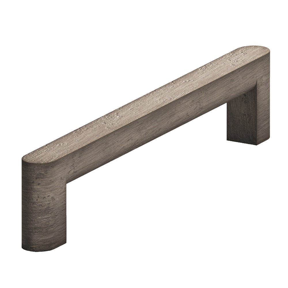 5" Centers Square Cabinet Pull With Rounded Back And Ends In Distressed Pewter