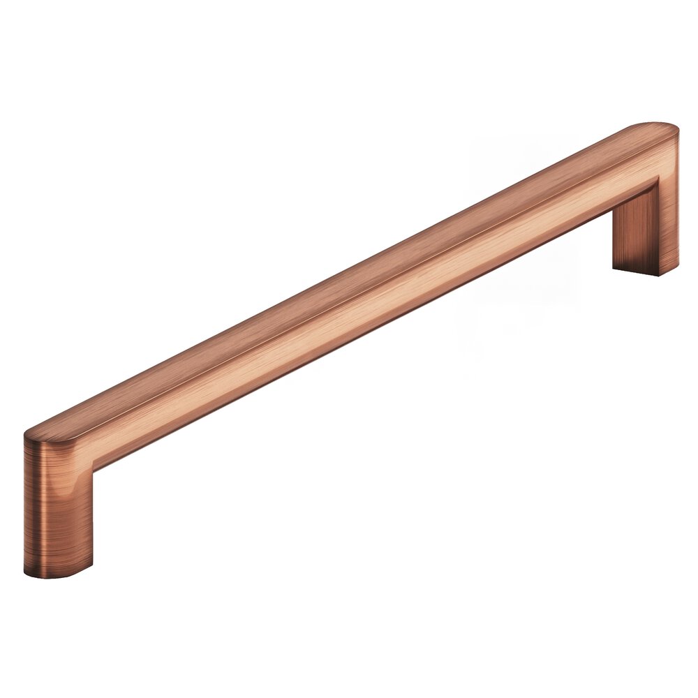 10" Centers Square Cabinet Pull With Rounded Back And Ends In Antique Copper