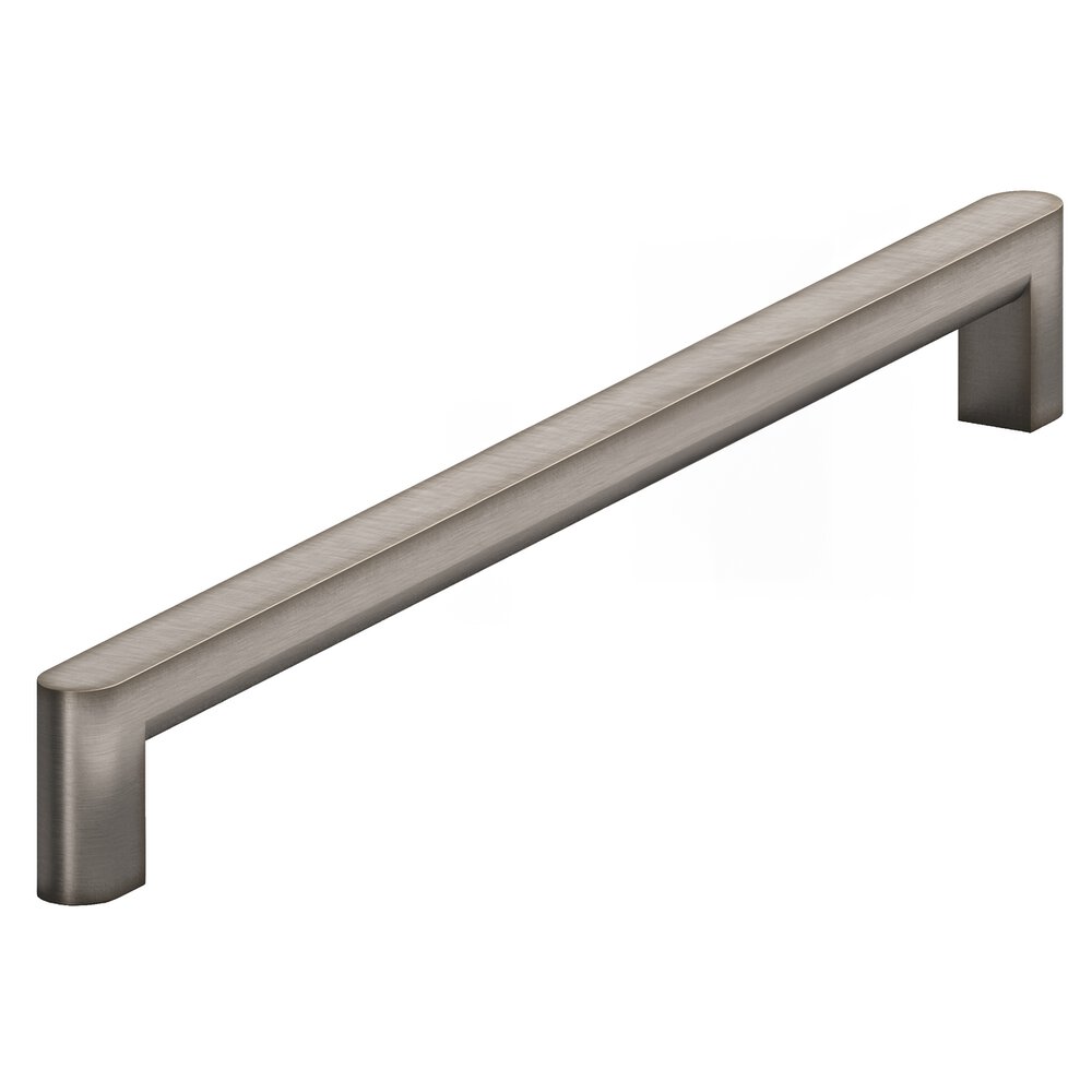 10" Centers Square Cabinet Pull With Rounded Back And Ends In Pewter