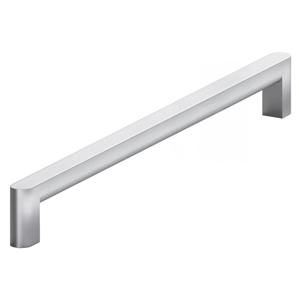 10" Centers Square Cabinet Pull With Rounded Back And Ends In Matte Satin Chrome