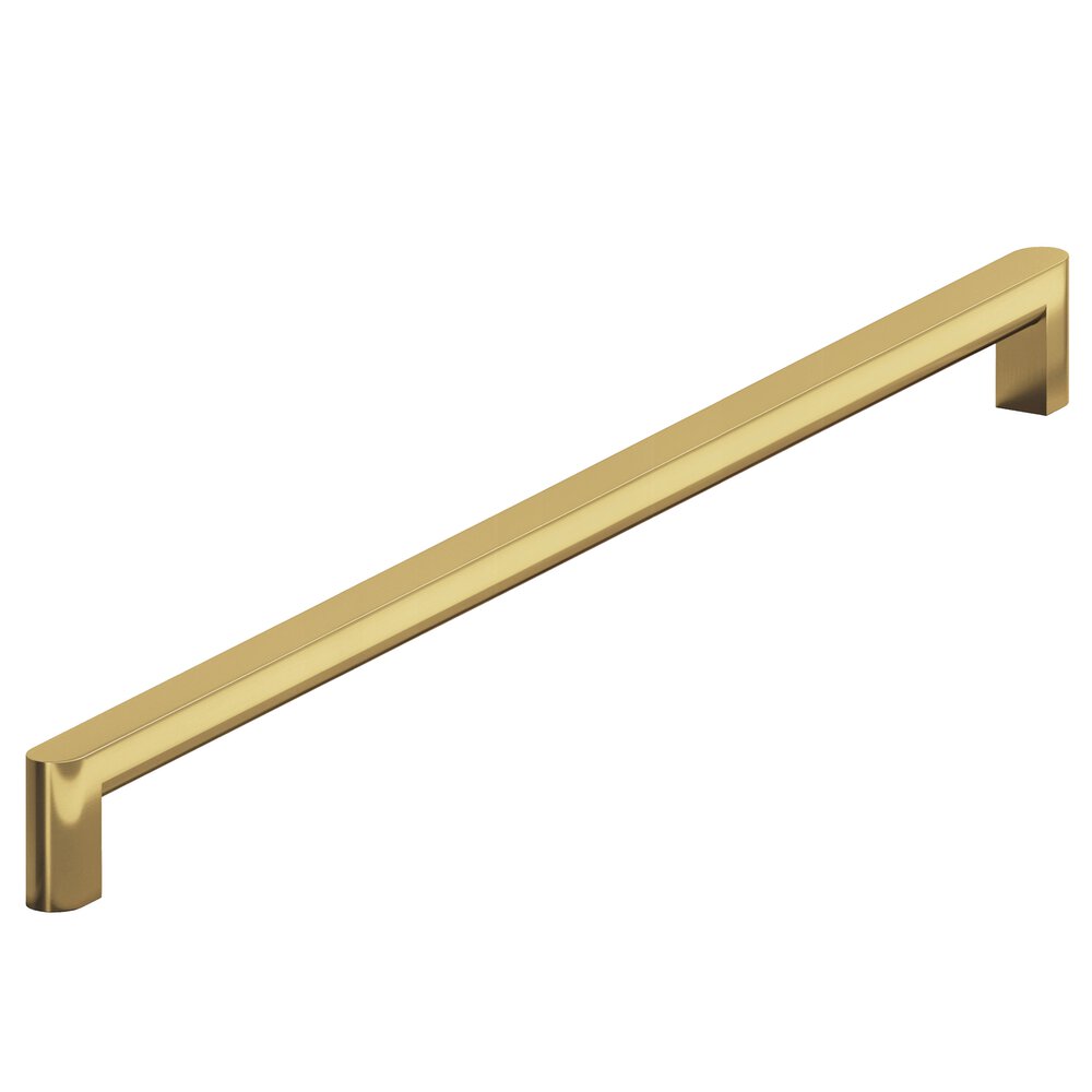 18" Centers Square Appliance/Oversized Pull With Rounded Back And Ends In Satin Brass