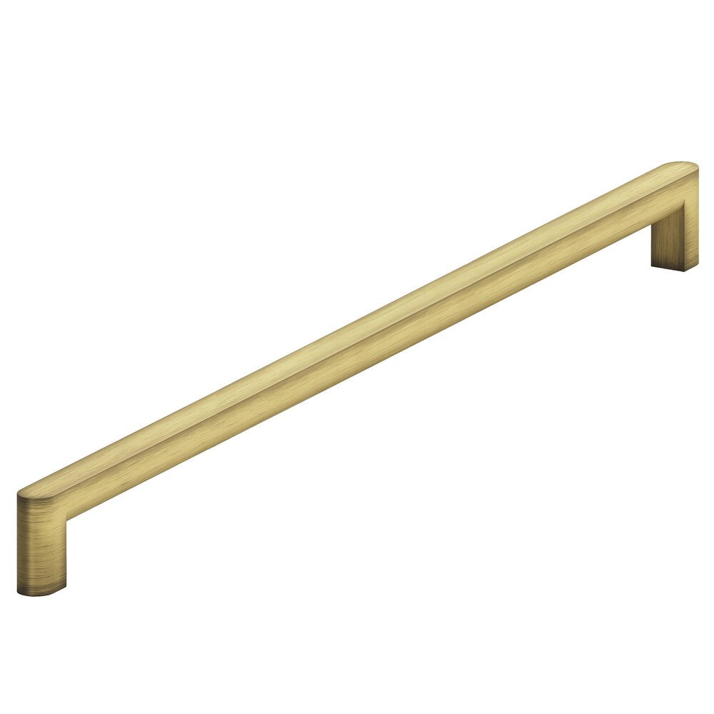 18" Centers Square Appliance/Oversized Pull With Rounded Back And Ends In Matte Antique Satin Brass