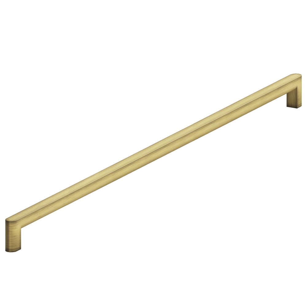 24" Centers Square Appliance/Oversized Pull With Rounded Back And Ends In Matte Antique Satin Brass