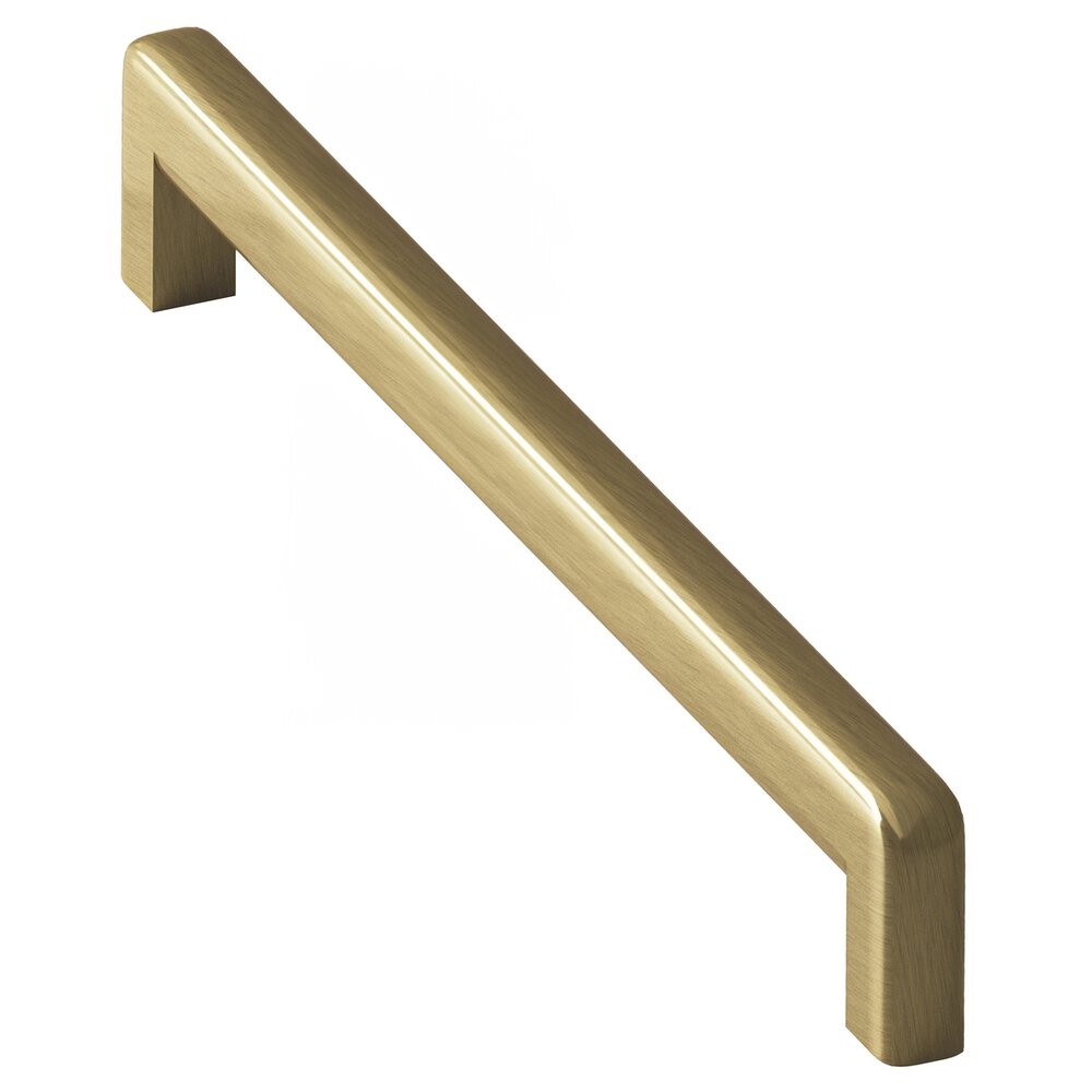 10" Centers Square Cabinet Pull With Rounded Back And Radiused Edges In Antique Brass