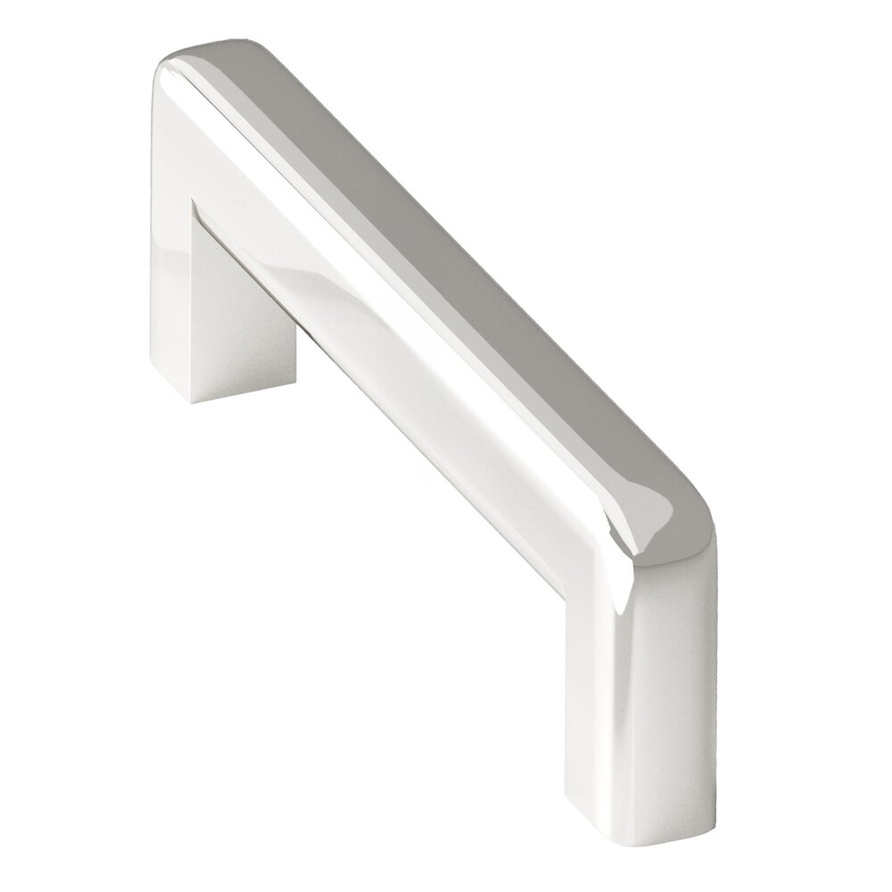 4" Centers Square Cabinet Pull With Rounded Back And Radiused Edges In Polished Nickel