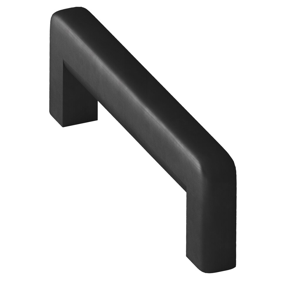 4" Centers Square Cabinet Pull With Rounded Back And Radiused Edges In Matte Satin Black