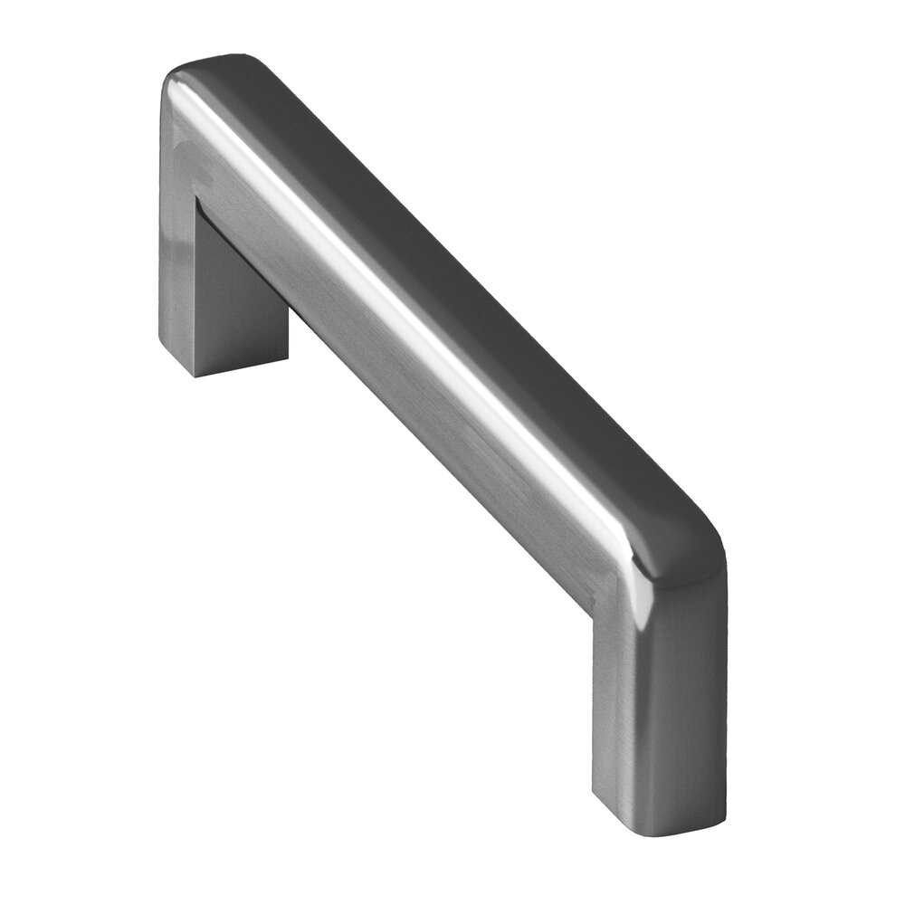 5" Centers Square Cabinet Pull With Rounded Back And Radiused Edges In Graphite